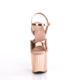 Műbőr 19 cm ENCHANT-709 arany rózsa pleaser cipők a magassarkú