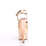 Műbőr 19 cm ENCHANT-709 arany rózsa pleaser cipők a magassarkú