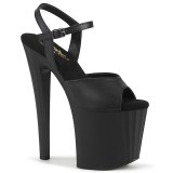 Műbőr 19 cm ENCHANT-709 fekete pleaser cipők a magassarkú
