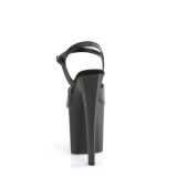 Műbőr 19 cm ENCHANT-709 fekete pleaser cipők a magassarkú