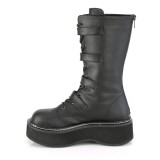Műbőr 5 cm EMILY-322 női csatos csizma magassarkú