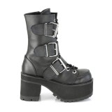 Műbőr 9,5 cm Demonia RANGER-308 platform gótikus bokacsizma