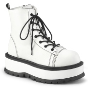 Műbőr boots 5 cm SLACKER-55 Fehér bokacsizma női