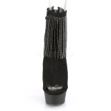 Művelúr 15 cm DELIGHT-1018RSF női rojtos magassarkú bokacsizma