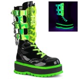 Neon 5 cm SLACKER-156 cyberpunk csizma platformos