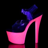 Neon csillámos 18 cm Pleaser SKY-308UVG rúdtánc magassarkú cipő