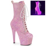 Neon glitter 18 cm ADORE-1040IG platformos magassarkú bokacsizma