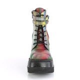 Neon szivárvány 11,5 cm SHAKER-52 Gótikus Bokacsizma Éktalpú Platform