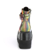 Neon szivárvány 11,5 cm SHAKER-52 Gótikus Bokacsizma Éktalpú Platform