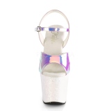 Opál 18 cm UNICORN-711LG csillámos magassarkú cipők
