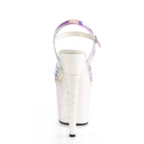 Opál 18 cm UNICORN-711LG csillámos magassarkú cipők
