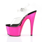 Pink króm platform 18 cm Pleaser ADORE-708 rúdtánc cipők platform