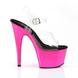 Pink króm platform 18 cm Pleaser ADORE-708 rúdtánc cipők platform