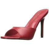 Piros 10 cm CLASSIQUE-01 alacsony sarkú női papucs