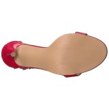 Piros 13 cm Pleaser AMUSE-10 női magassarkú szandál