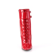Piros 15 cm DOMINA-1023 bokacsizma stiletto magassarkú