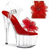 Piros 18 cm ADORE-708BFL platform pleaser szandál