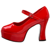 Piros Lakk 11 cm MARYJANE-50 Mary Jane Platform Körömcipők