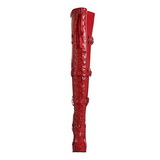 Piros Lakk 13 cm ELECTRA-3028 Overknee Combcsizma Magassarkú