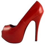 Piros Lakk 14,5 cm Burlesque TEEZE-22 Körömcipők Tűsarkú Cipő