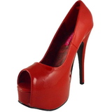Piros Lakk 14,5 cm Burlesque TEEZE-22 Körömcipők Tűsarkú Cipő