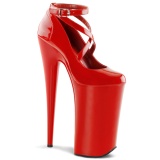 Piros Lakkbőr 25,5 cm BEYOND-087 platform pleaser körömcipők