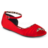 Piros Szatén ANNA-03 nagy méretek balerínky cipők