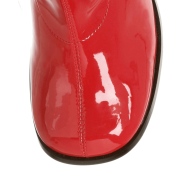 Piros csizmák lakkbőr blokk sarok 7,5 cm - 70 -es évek hippi disco térdig érő csizma gogo