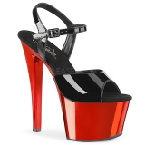Piros krom platform 18 cm SKY-309 pleaser magassarkú