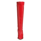 Piros lakkbőr hegyes orrú lakk csizma 16 cm SEDUCE-2000 térdig érő tűsarkú csizma