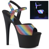 Platform szivárvány 18 cm ADORE-709REFL-02 rúdtánc magassarkú cipő
