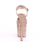 Réz 20 cm FLAMINGO-810LG csillámos platform magassarkú női