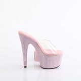 Rozsaszin 18 cm 712RS pleaser magassarkú boka mandzsetta strass platform