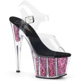 Rozsaszin 18 cm ADORE-708CG csillámos platform magassarkú női
