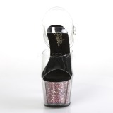 Rozsaszin 18 cm ADORE-708CG csillámos platform magassarkú női