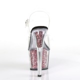 Rozsaszin 18 cm ADORE-708CG csillámos platform magassarkú női