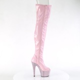 Rozsaszin 18 cm BEJ-3011-7 Hologram rúdtánc platform overknee csizma