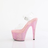 Rozsaszin 18 cm BEJEWELED-708RRS rúdtánc magassarkú cipő strass platform