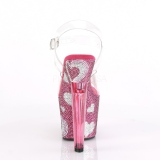 Rozsaszin 18 cm LOVESICK-708HEART női cipők magassarkű Csillogó Kövekkel