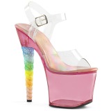 Rozsaszin 18 cm UNICORN-708T Akril platform magassarkú női