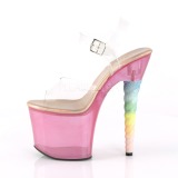 Rozsaszin 18 cm UNICORN-708T Akril platform magassarkú női