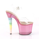 Rozsaszin 18 cm UNICORN-708T Akril platform magassarkú női