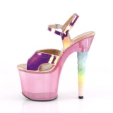 Rozsaszin 18 cm UNICORN-711T Akril platform magassarkú női