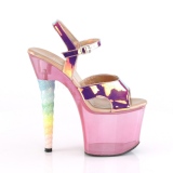 Rozsaszin 18 cm UNICORN-711T Akril platform magassarkú női