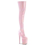 Rozsaszin 20 cm FLAMINGO-3000HWR Hologram rúdtánc platform overknee csizma