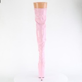 Rozsaszin 20 cm FLAMINGO-3000HWR Hologram rúdtánc platform overknee csizma