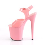 Rozsaszin 20 cm FLAMINGO-808N JELLY-LIKE stretch platform szandal magassarkú