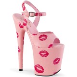 Rozsaszin 20 cm FLAMINGO-809KISSES platform pleaser magassarkú