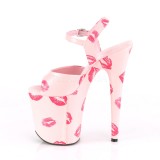 Rozsaszin 20 cm FLAMINGO-809KISSES platform pleaser magassarkú