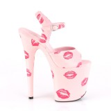 Rozsaszin 20 cm FLAMINGO-809KISSES platform pleaser magassarkú